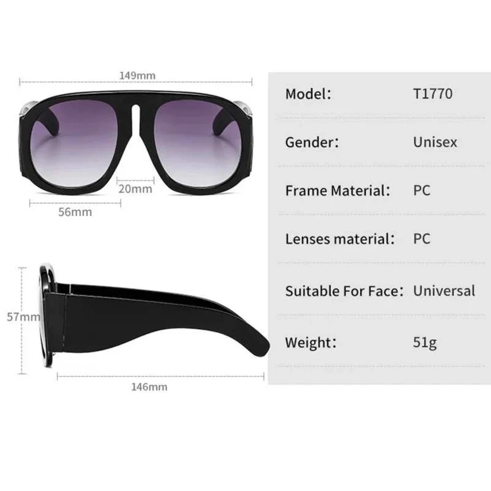 Oversized Sunglasses Oceanic Green Frame Fashion Cool Shades Square Lentes Gafas